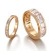 real solid 18K gold lab diamond ring set