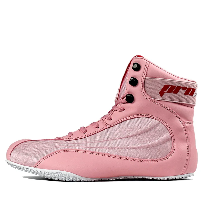 Custom High Top Leather Red Wrestling And Boxing Shoes For Men Weight Lifter Sneakers Boots