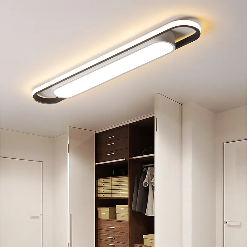Modern LED Ceiling Lamp Rectangular Aisle Long Strip Light Living Room Corridor Kitchen Nordic Creative Balcony Ceiling Light