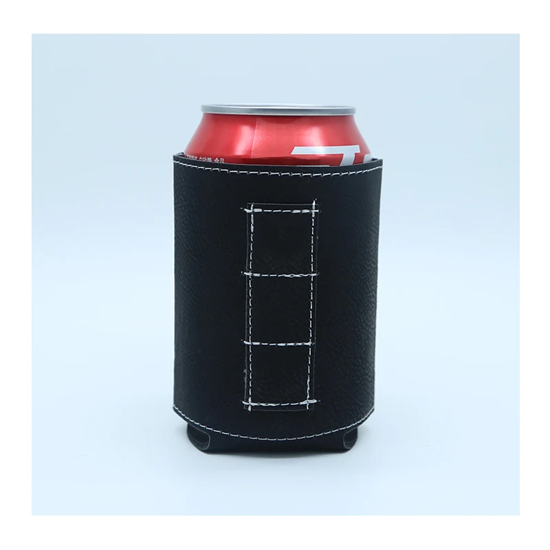 Laserable Leatherette Magnetic Can Coolers Beer Bottle Beverage Holder Insulated Can Holder