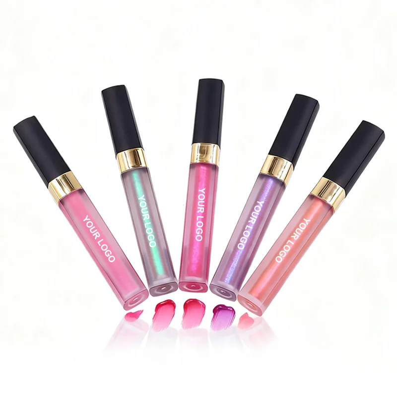 product new arrival waterproof vegan lip tint no logo high quality pink red glossy mirror lip gloss-17
