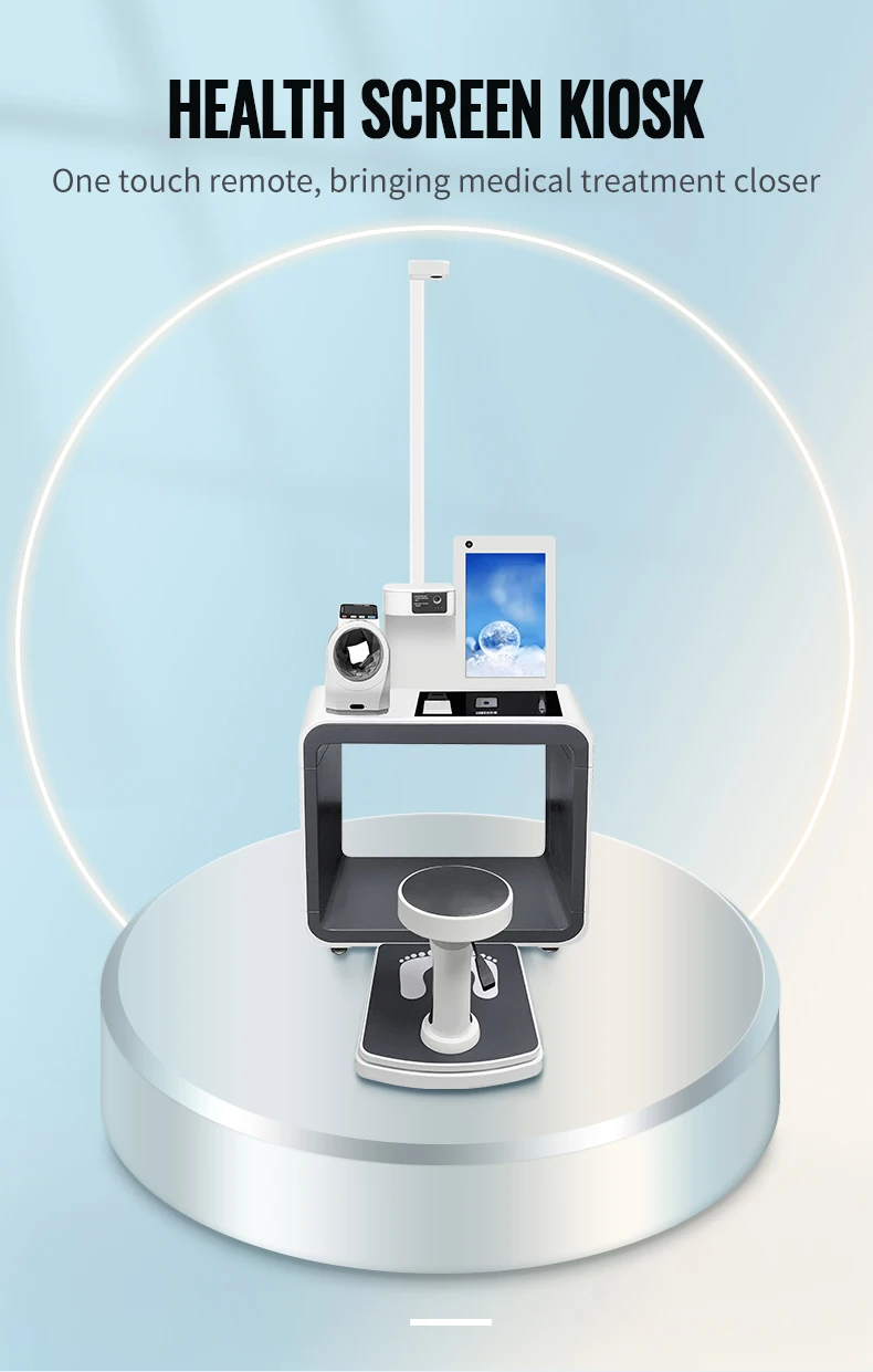 Commercial health screen kiosk checkup machine forehead temperature self service medical device for hospital healthcare center details