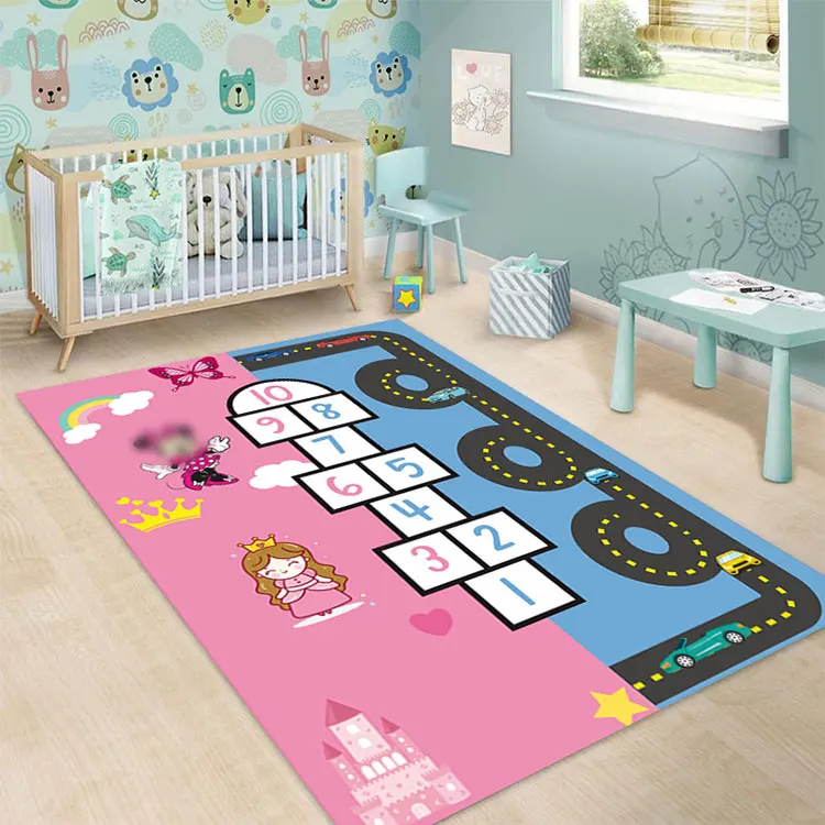 Custom Cartoon Design Area Rugs with Logo 3D Printed Soft Woven Kitty Runner Washable Carpets & Rugs for Living Room Bedrooms