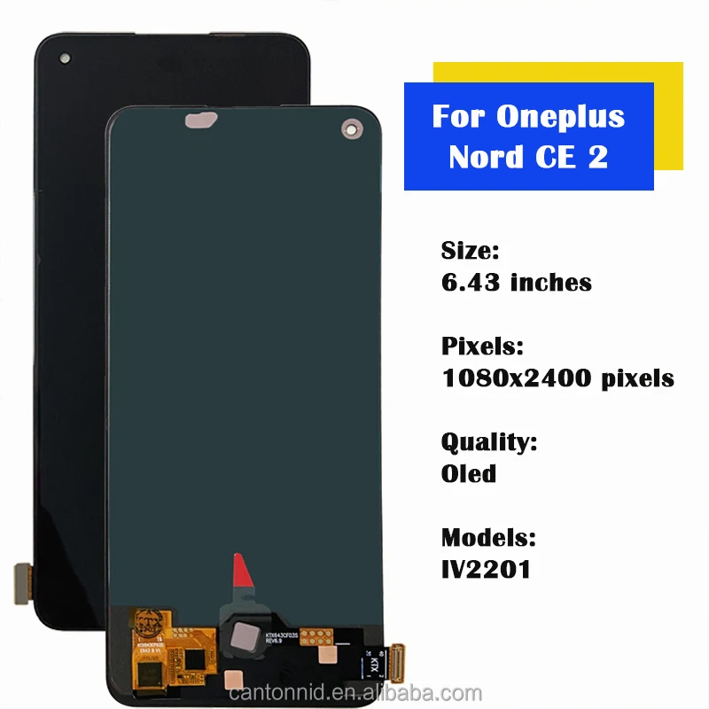 OnePlus Nord CE 2 用モバイルフォン LCD画面修理部品、1年保証