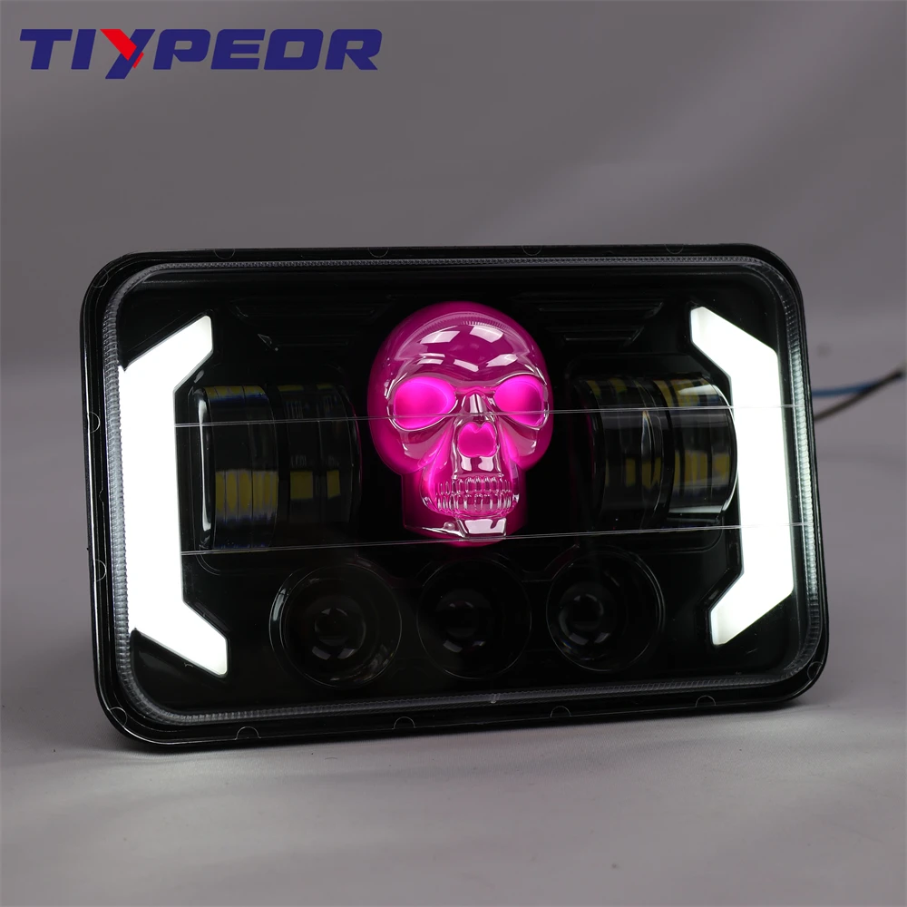 product tiypeor 5 inch led headlight square led drl headlamp for jeep wrangler off road vehicle drl motorcycle car light-5