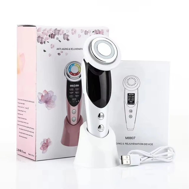 Electric 7 in 1 Facial Skin Lifting  Led  Beauty Machine  Whitening Anti-age Massager EMS Machine Portable Home Face Lifting