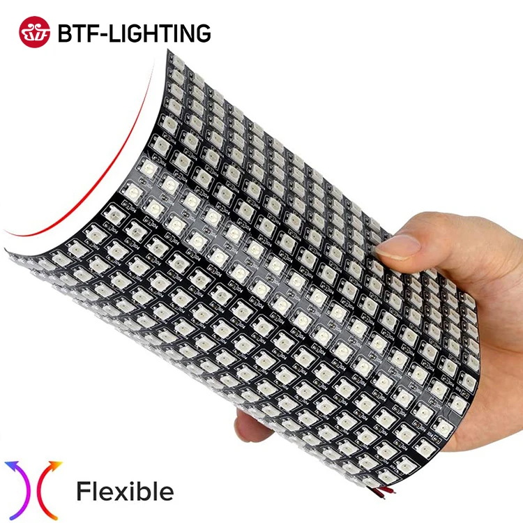 Full Color Ws2812b Panel Light DC5V 8x32 16x16 8x8 Digital Individually Addressable Flexible Rgb Led matrix