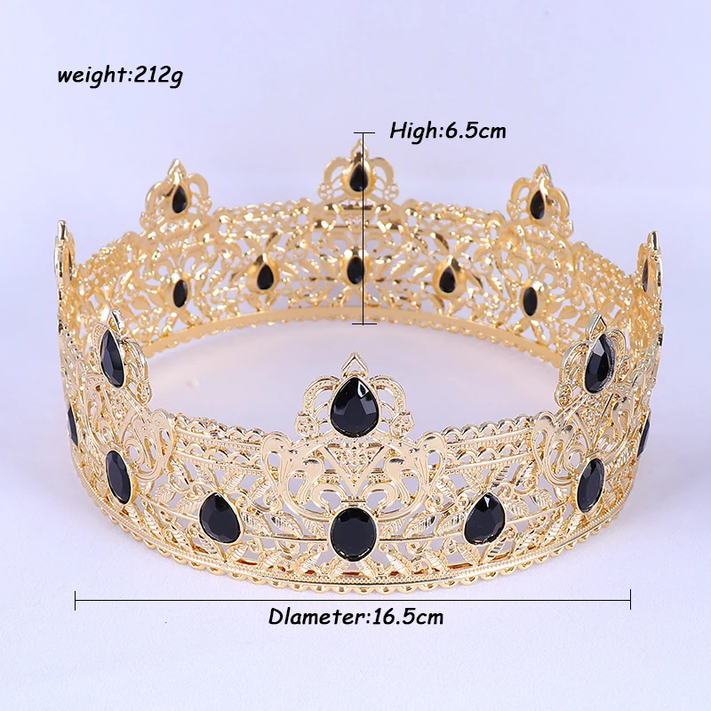 Мужской хит продаж свадебный Новый головной убор со стразами в форме сердца для невесты Круглый Сплав большая корона для конкурса красота