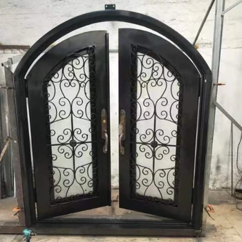 iron front doors with glass