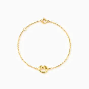 Eternity Linked S925 Sterling Silver Women Bracelet Chain Gold Plating  Knot Buckle Winding Adjustable Bracelet