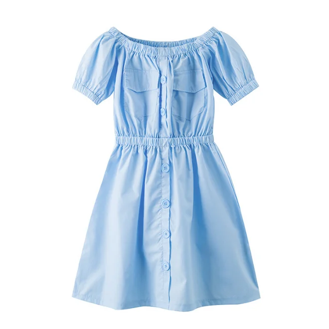 Vestido Sencillo De Moda Para Niñas Adolescentes Ks2251,Cuello Barco,Color  Azul Claro,Sin Hombros - Buy Vestido Sin Hombros,Vestido De Cuello Barco,Vestido  Azul Claro Product on Alibaba.com