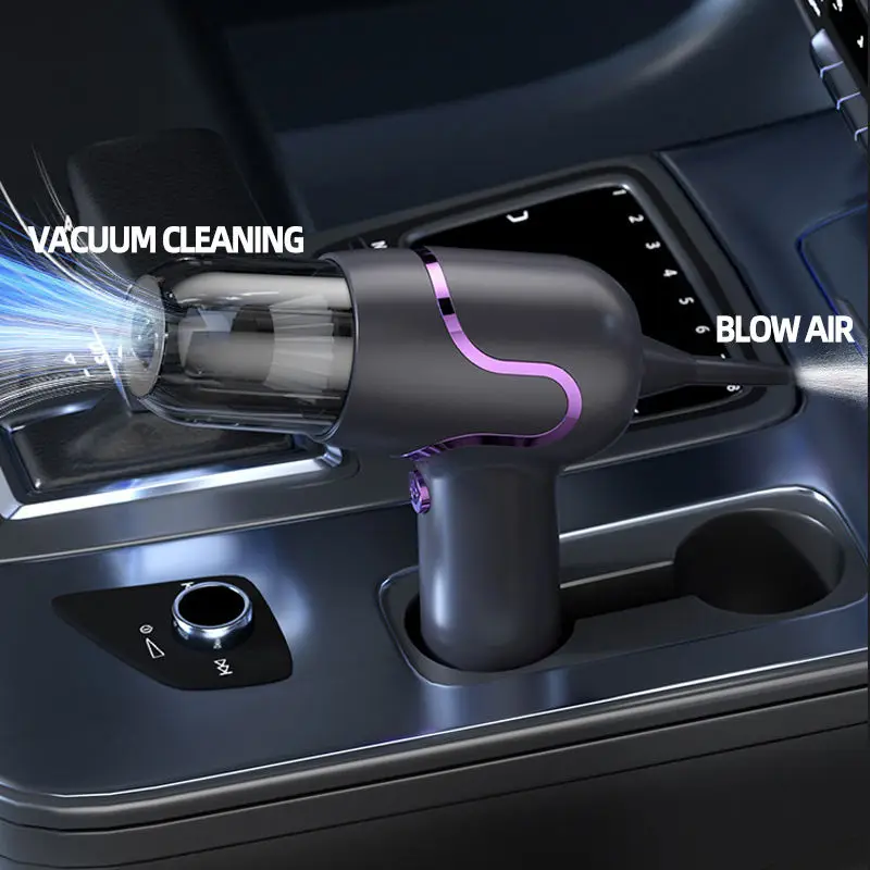 PCMOS Portable Mini Handheld 12000pa 2-in-1 Wireless Car Vacuum Cleaner Black ABS 30W - view 5
