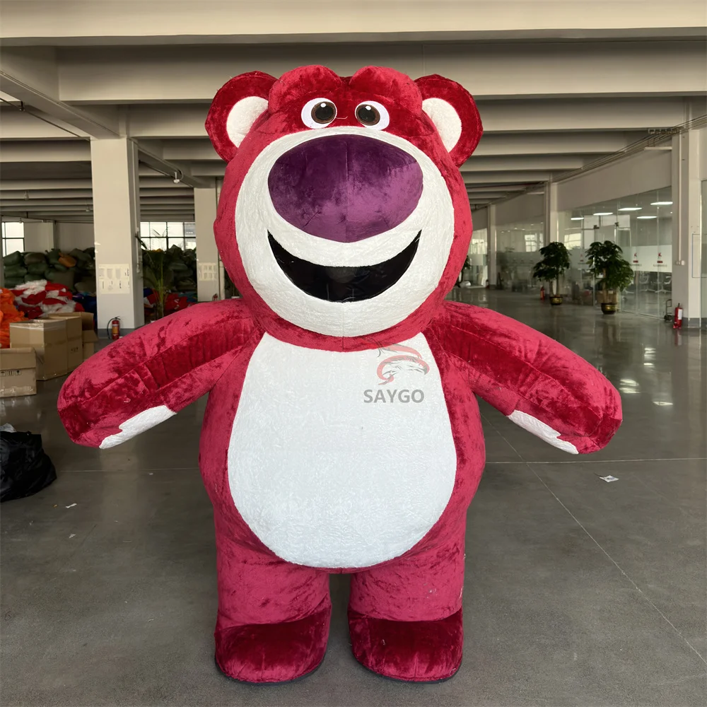 MOQ 1 PIECE Inflatable Losto Strawberry Bear Cartoon Mascot Costume Cosplay Anime Toy Story for Adult