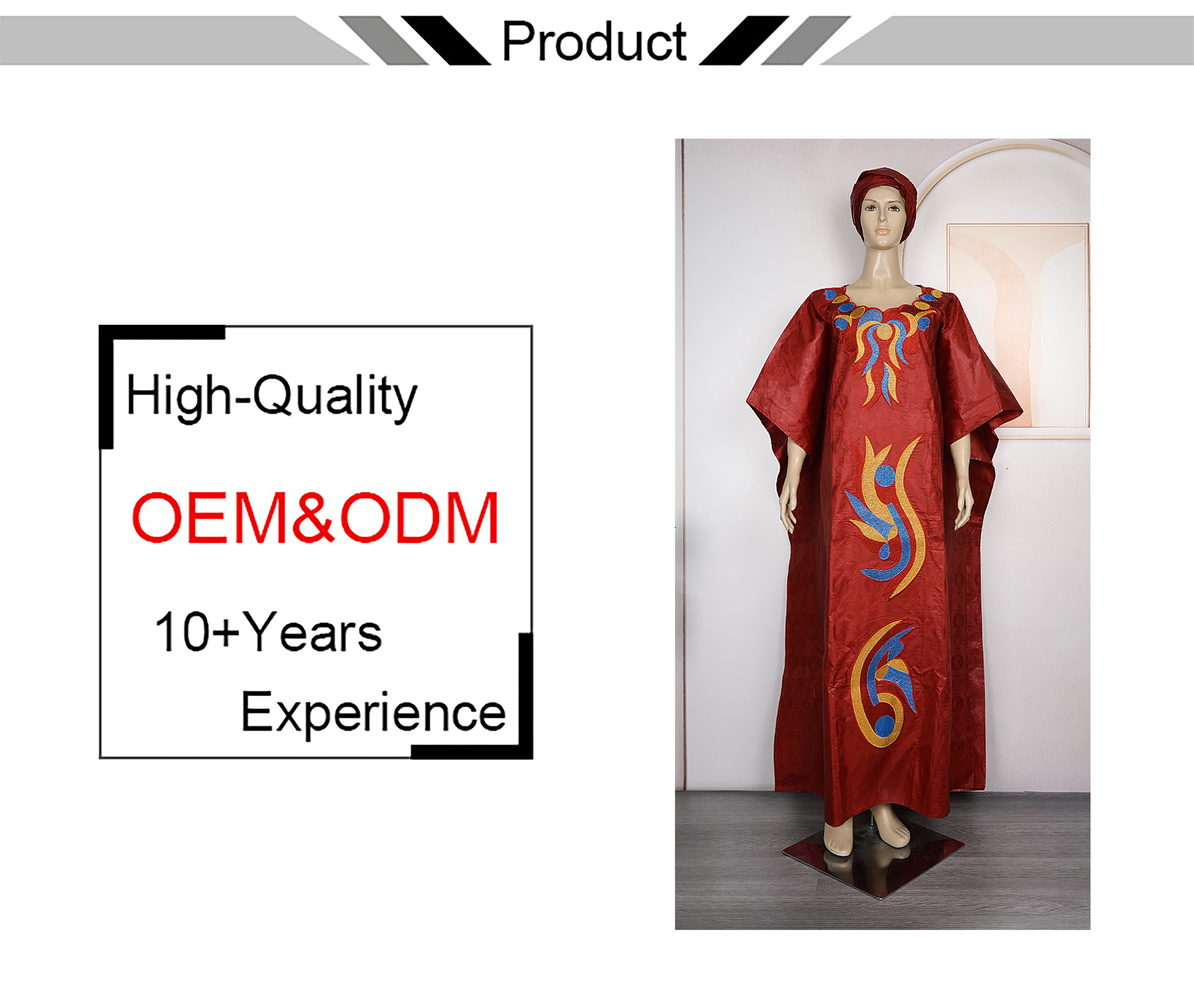 H & D African Bazin Riche Dress Women High Quality Clothing