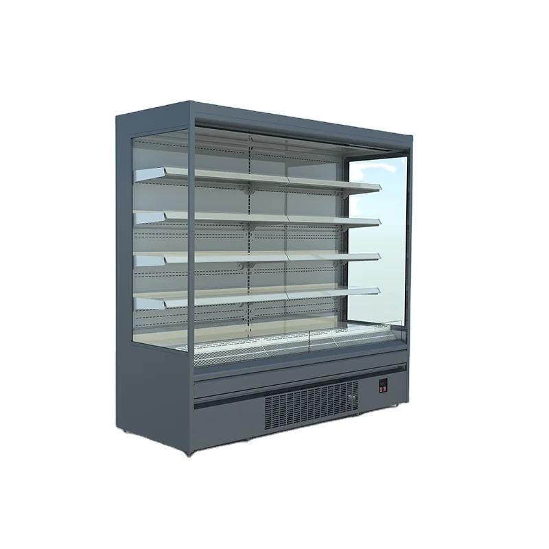 Commercial Multi Deck Refrigerator Vegetables Showcase Air-cooling Beverage Chiller Freezer