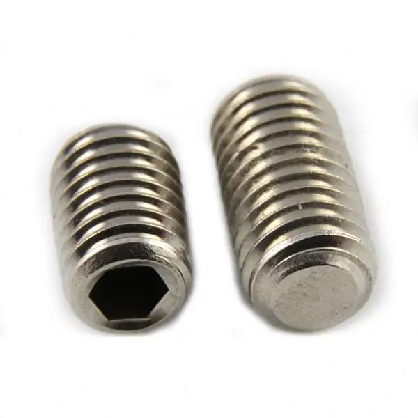 Vis de réglage en acier inoxydable 304, filetage métrique, vis sans tête, douille hexagonale à pointe plate, DIN913 M2 M2.5 M3 M4 M5