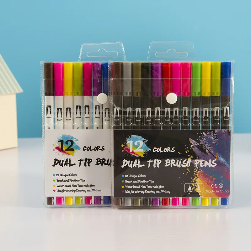 Watercolor Fashion Oil Painting Drawing Dual Tip Brush Marker Pack of 72 Color for Sketching and