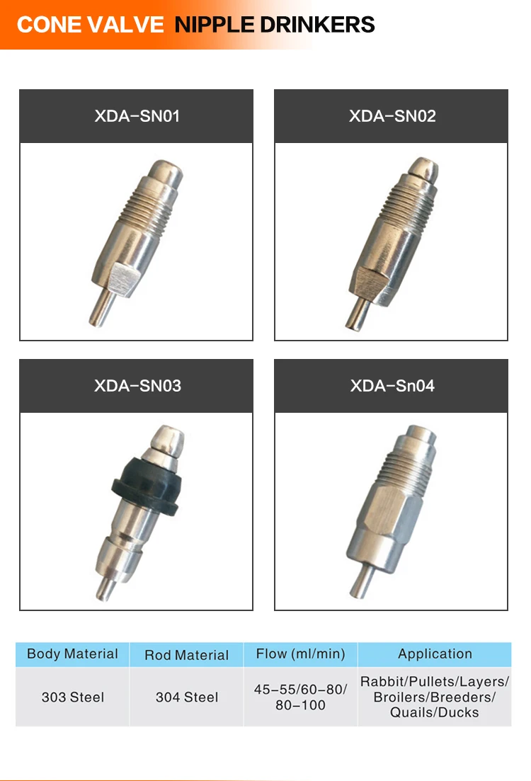 Detachable Automatic chicken nipple drinker automatic Water Stainless Steel Nipple Drinker