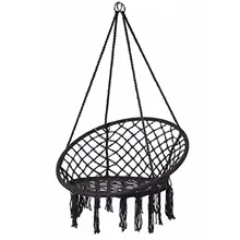 Indoor/Outdoor Swing Hanging Macrame Hammock Chair For Adults