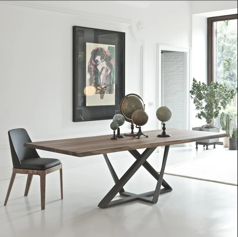 latest nordic iron art solid wood desk long table modern