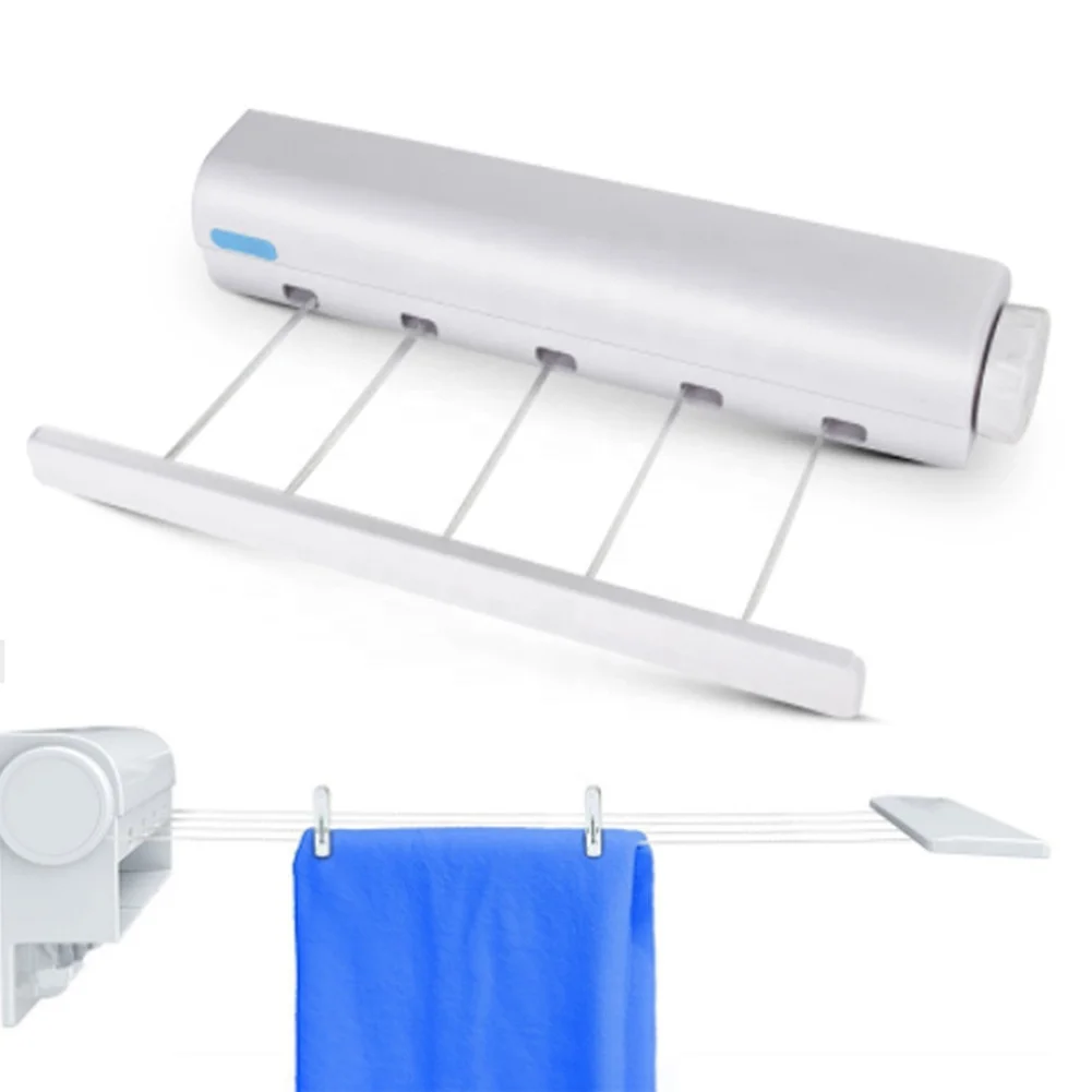 Automatic Extension Retractable 4-Rope 5-Rope Clothes Drying Racks Spring Drying Towel Racks for Laundry for Indoor Outdoor Use