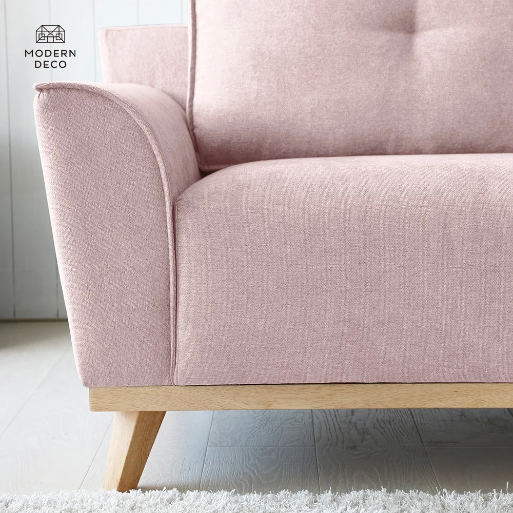 Dönüşebilir Sofa Sağ Kol Yönü Bölümülü Sol Ucu Chaise Tufted Arkası L Şekilli Kumaş Sofa Set Eşya pembe