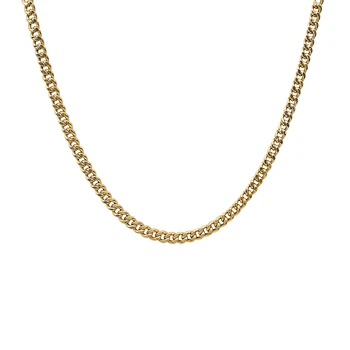 18K Real Gold 3.2mm Cuban Chain Necklace Fashion Hip Hop Jewelry Dubai 18k Gold Chain Necklace New Design