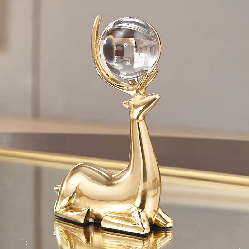 High Quality Solid Brass Deer Ornaments TV Cabinet Wine Cabinet Living Room Home Decorations