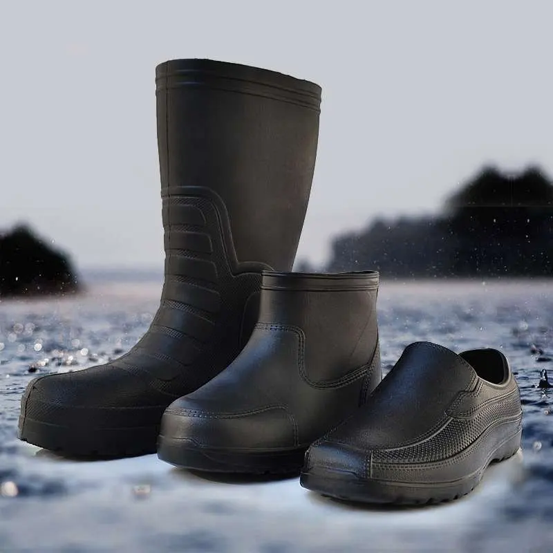 Men's Eva Foam Waterproof Rain Boots Knee-high,Medium And Ankle Rain ...