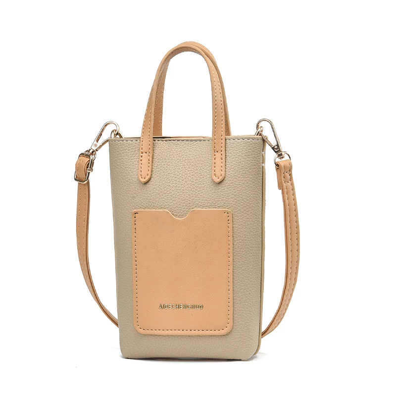 Versatile Fashion and Leisure New Splicing Large Capacity Retro Simple Elegant Temperament Women's Mobile Phone Bag