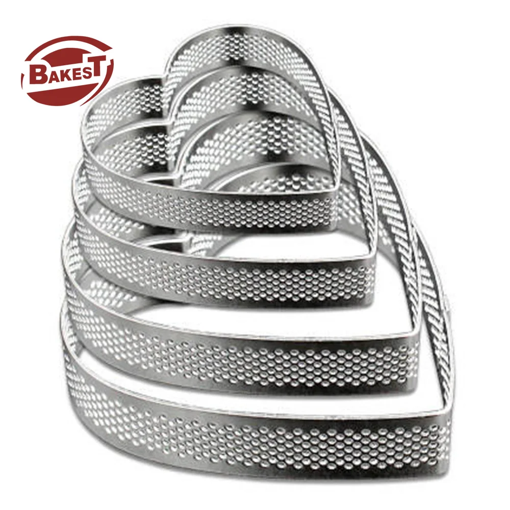 Wholesale 304 Stainless Steel Seamless Tart Rings Multiple Shapes Mousse Cake Perforated Baking Tools