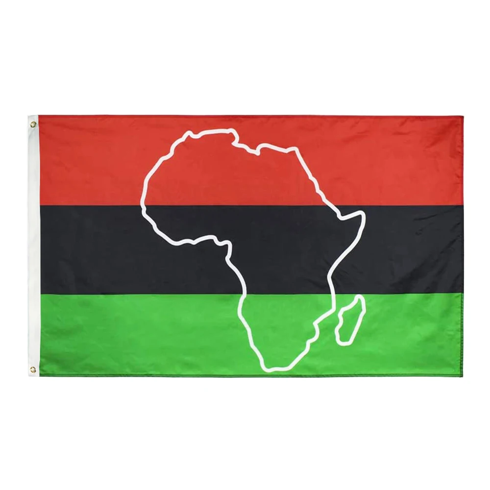 3X5 PAN AFRICA COLORS MAP BLACK LIVES MATTER FIST FLAG GROMMETS BLACK PANTHER 