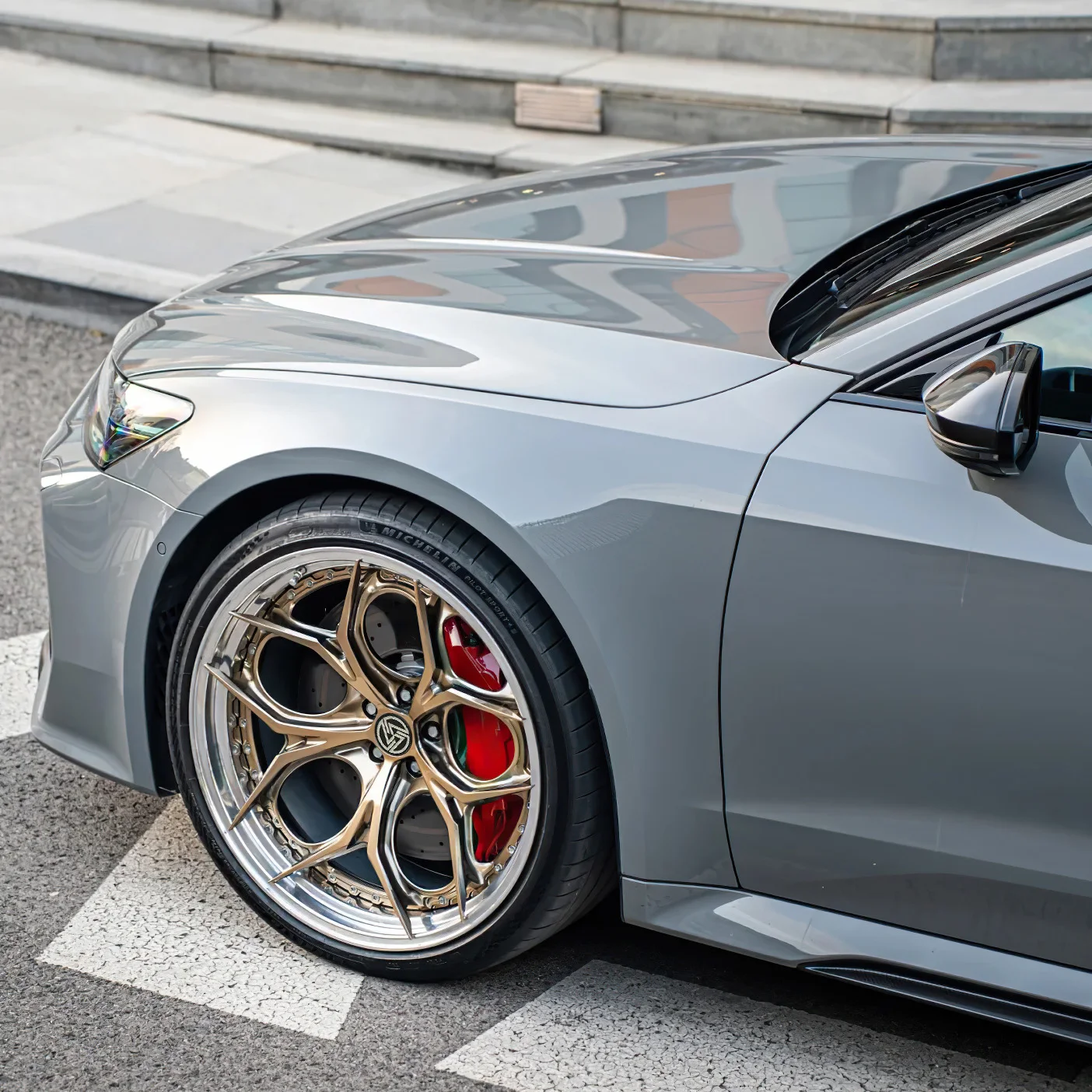 XL 2-Piece Bronze Concave Deep Dish Chrome Wheel Alloy Forged Wheels 5x114.3 5x120 5x112 Custom Forging Racing Car Wheel - Image 3