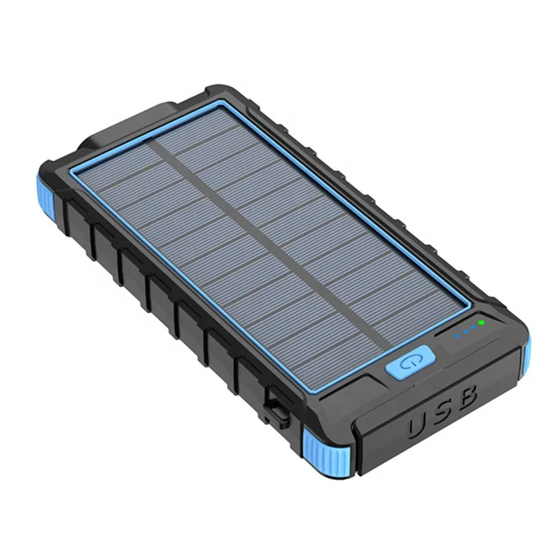 BasicNature Solar Powerbank 20 20000mAh kabellos USB Induktion Ladegerät Camping 