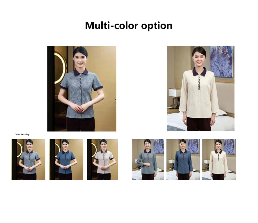 Custom Cleaning Work Clothes Women's Hotel Cining Room Unisex Professional Hotel Cleaning Staff Unif