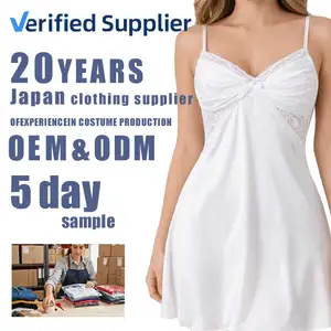 Custom Sexy Women Elegant Floral Satin Lace Nightgowns OEM ODM Sleepwear with Front Logo