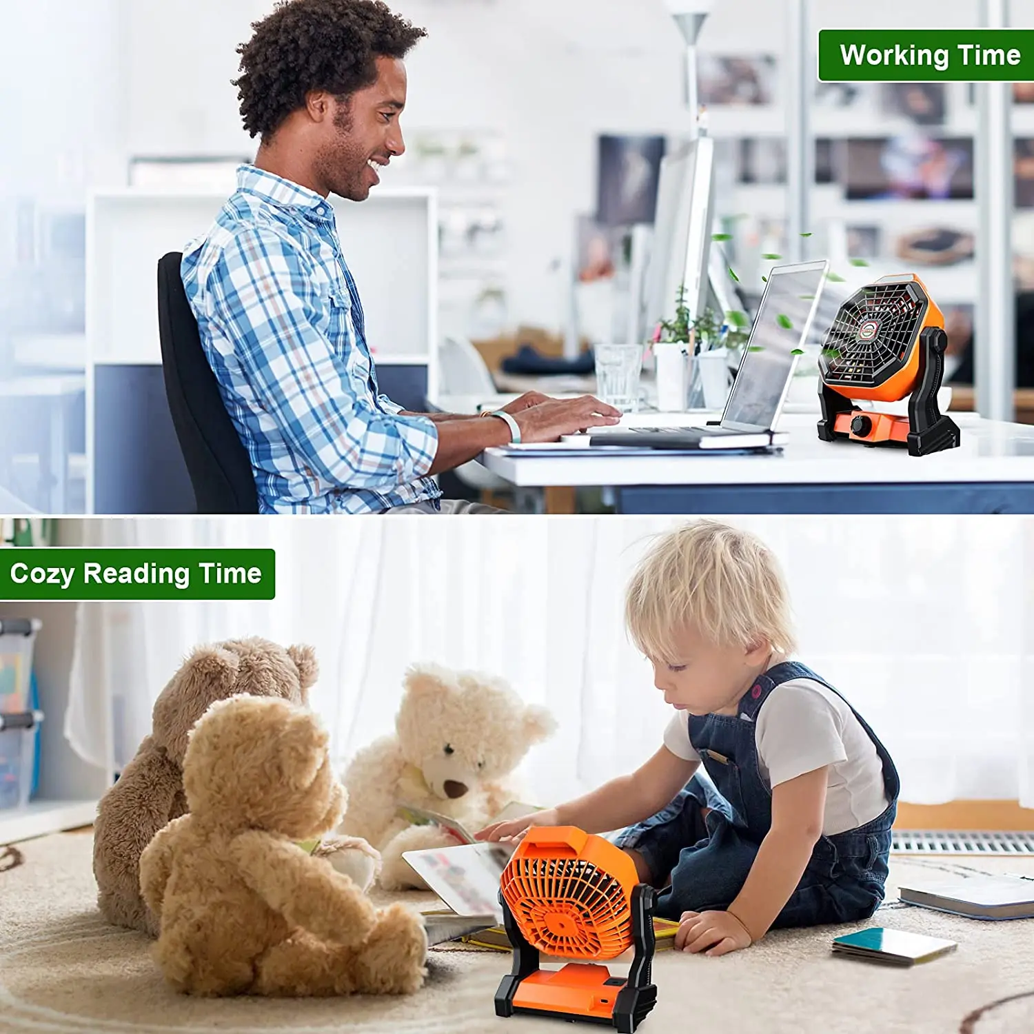 Rechargeable Tent Camping Cordless Travel Fan Office Home Table and Bedroom Traveling - Image 4