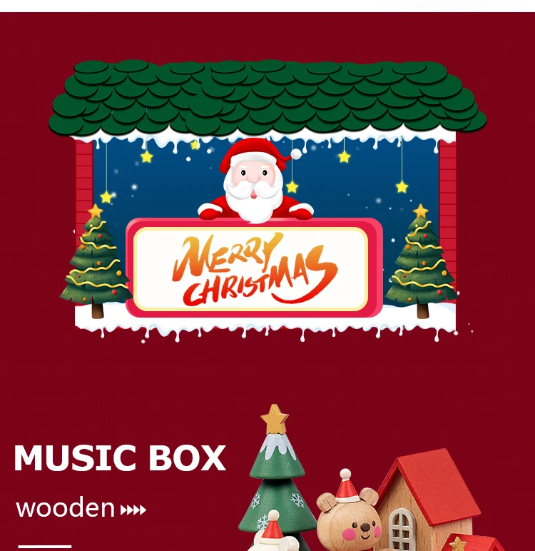 Wholesale Mechanism Yunsheng Wind Up Rotating Custom Wooden Christmas