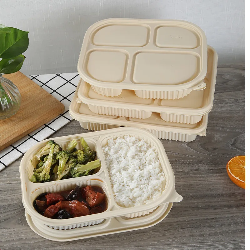 Takeaway Food Storage Containers Disposable Containers 3 Compartments