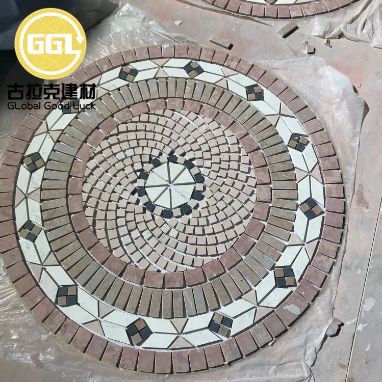 Modern Flooring Waterjet Tile Custom Residential Floor Marble Medallion Tile manufacture