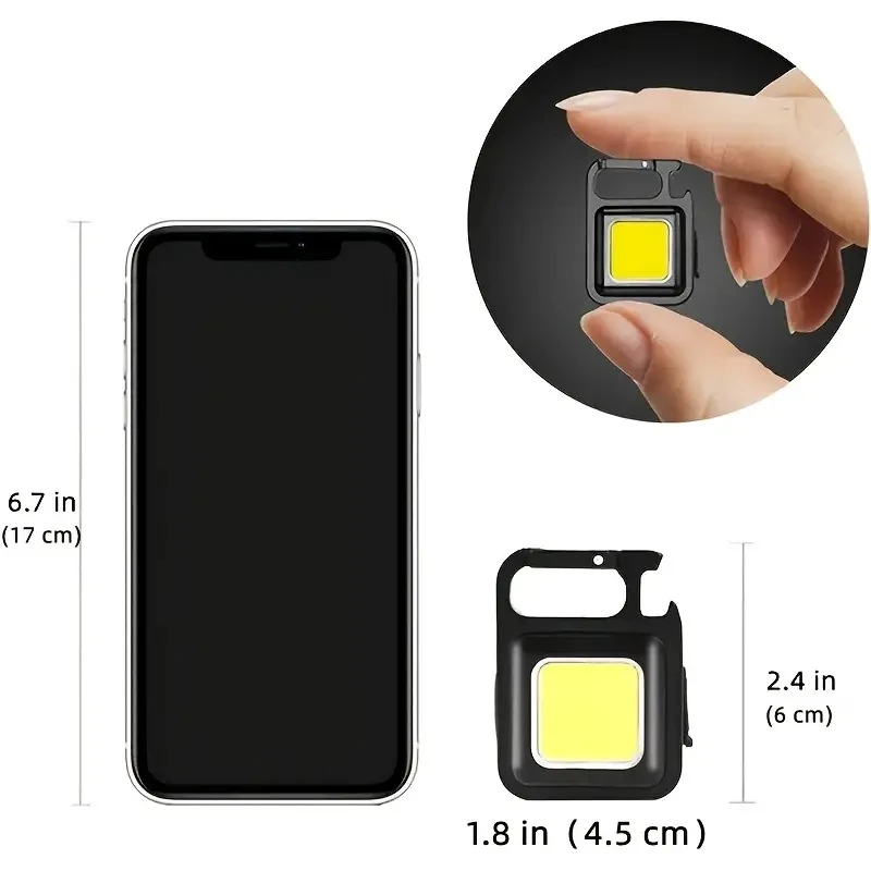 Free Shipping COB Rechargeable Key Chain Light COB Super Bright LED Flashlight With Bottle Opener Small Pocket Flashlight