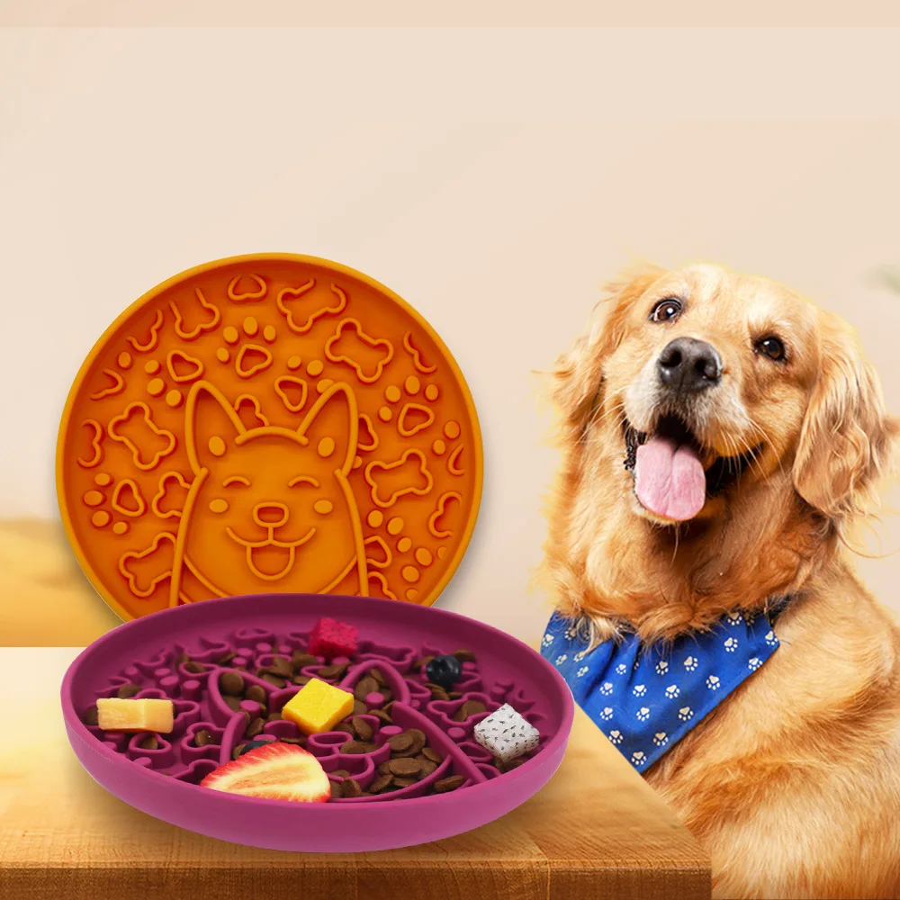 Tigela de comida para cachorro alimentador lento antiderrapante tapete para lamber animais de estimação prato de comida lenta personalizado para animais de estimação