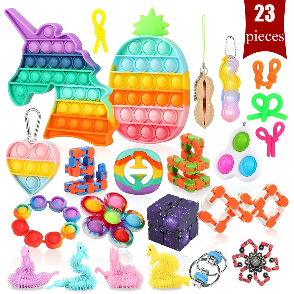 2024 Wholesale Blind Box Fidget Advent Calendar Sensory Set Toy Kid Gift Popper Fidget Advent Calendar Mystery Box Fidget Pack