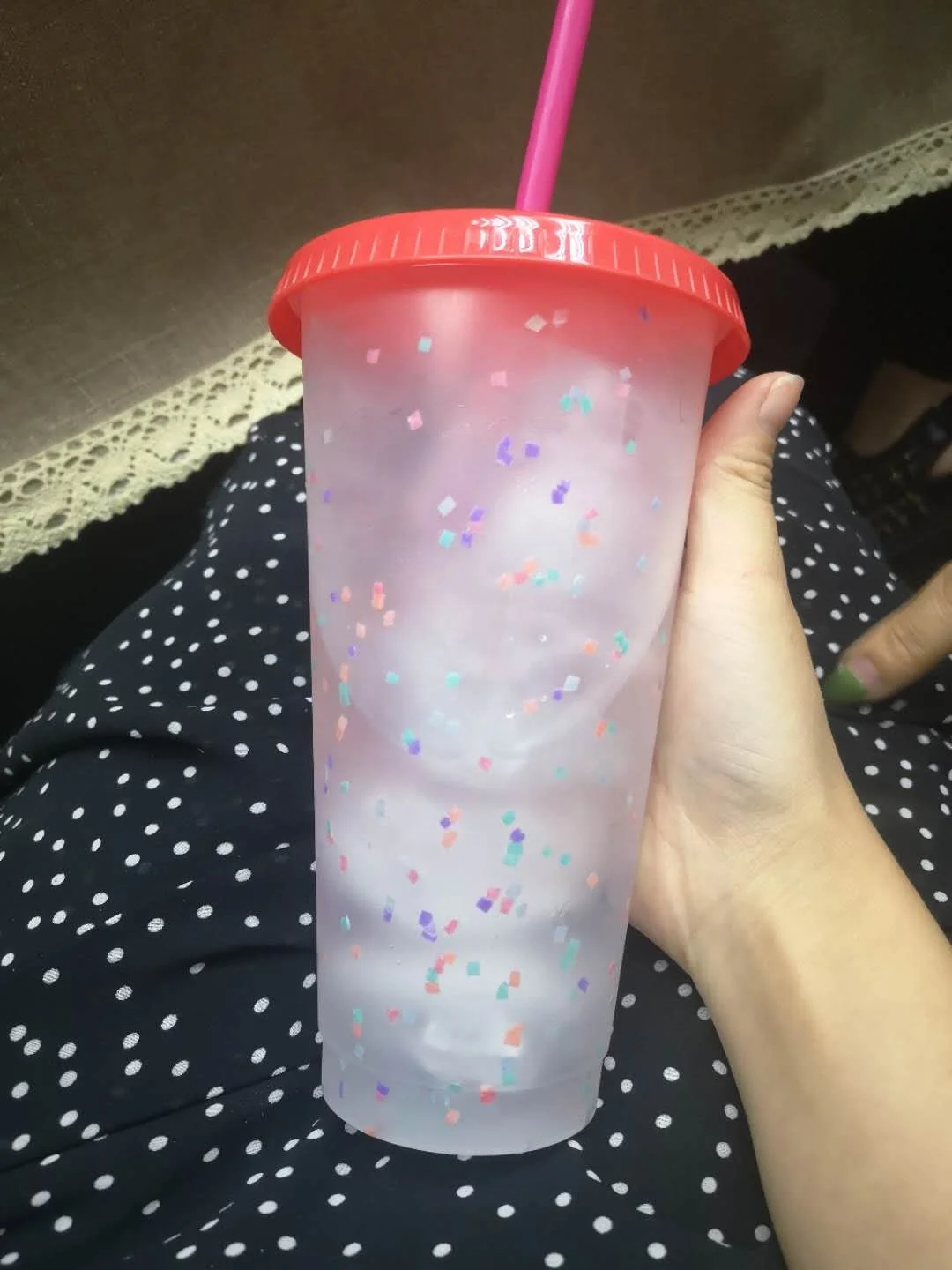 16 унций 24 унции конфетти стакан Радуга дети взрослые меняющие цвет чашки с