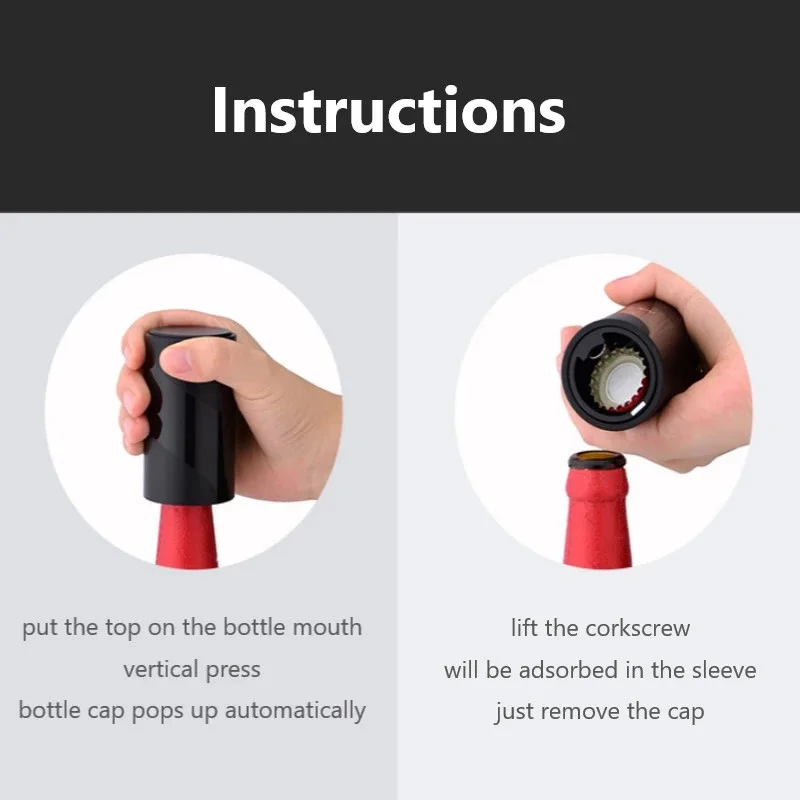 Automatic Beer Opener Bar Creative Gadget Screwdriver Push Type Wine Beer Accessories Bottle Opener Gadgets Home Party Gifts