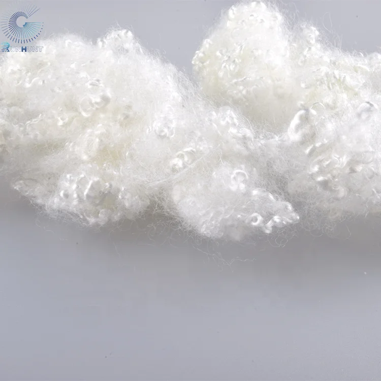 RUNHUNT Hot Sales Direct Filled Fiber High Resilience 3D32mm Hollow Conjugated Silicon  Fiberfill polyester