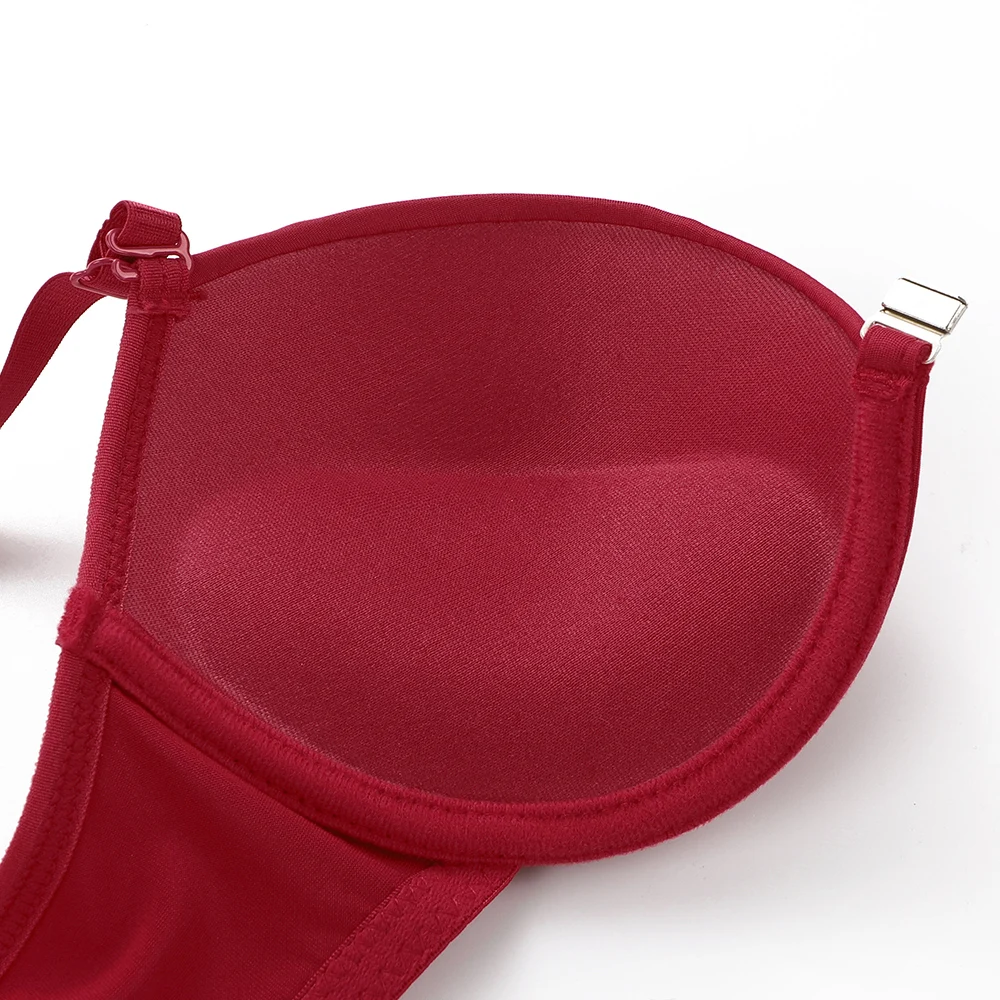 Custom Good Quality Wholesale Simple Design Adjustable Strap Back Closure Women Bra And Panty