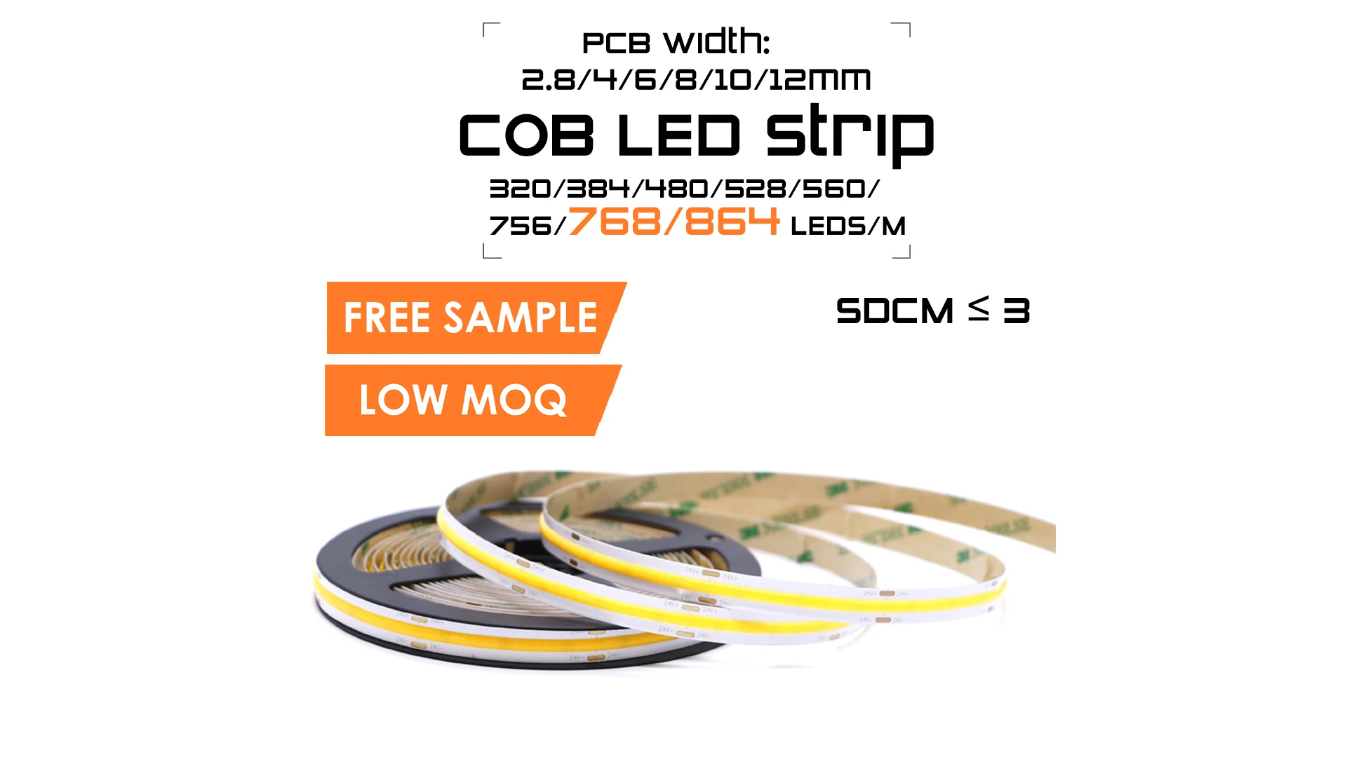 High Density Cob Led Strip Light 24v 12v 2700k 4000k Tunable White ...