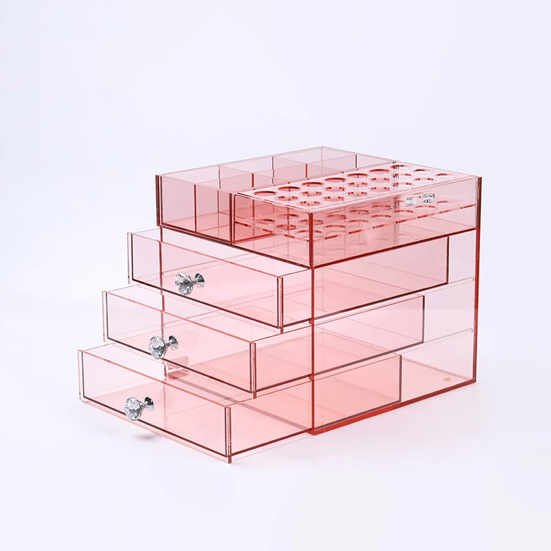 Custom Rectangular Cosmetic Storage Box Dust-proof Transparent Display Drawer Storage Box