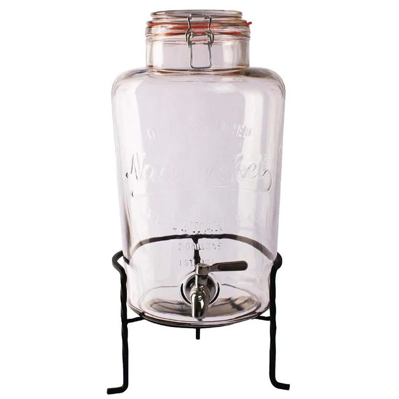 Nantucket Glass Drink Dispenser On Stand